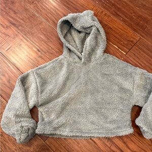 Cozy Gray Fleece Hoodie for kids